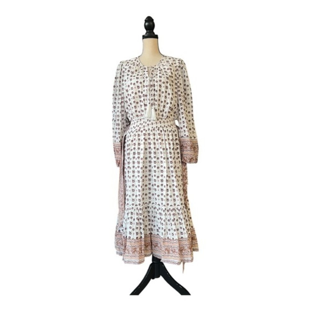 Cleobella Blakely Boho Ruffled Tiered Midi Dress Size L